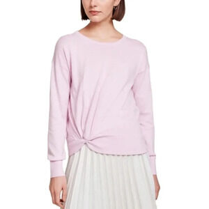 White + Warren Twisted Hem Crewneck Sweater